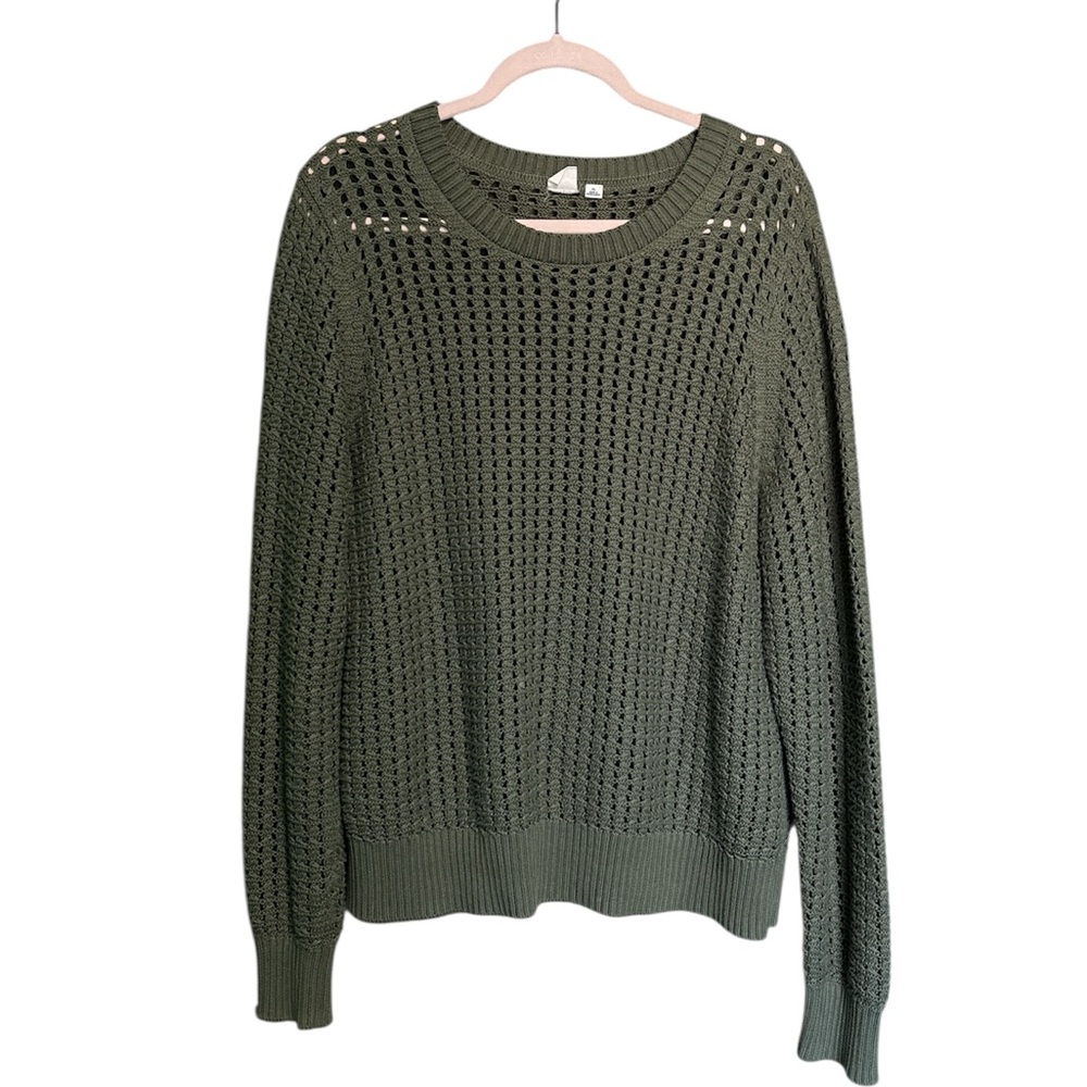 Gap Cotton Crochet Crewneck Sweater